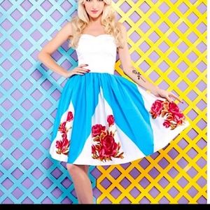 PUG Gloria swing dress in blue rose XS